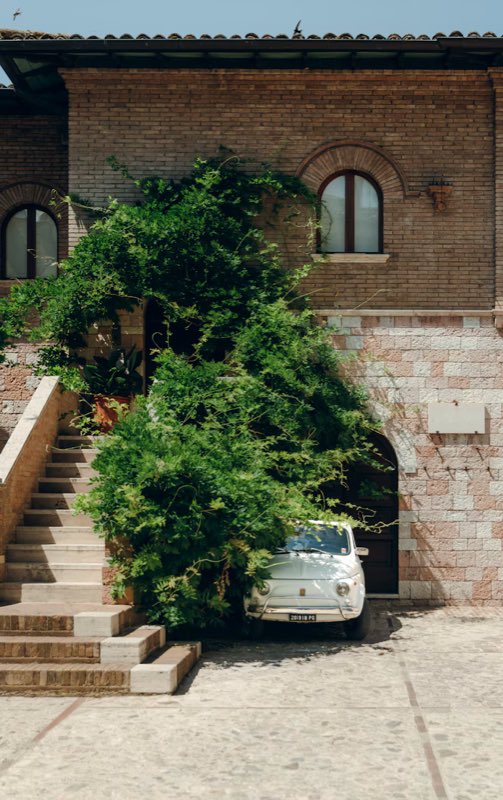 A green stairway